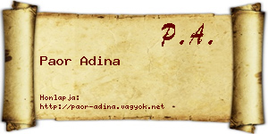 Paor Adina névjegykártya